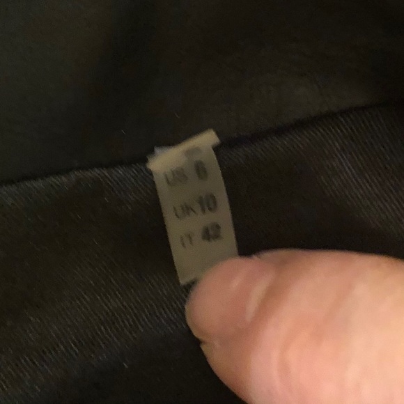 TAHARI CHARCOAL BLACK BLAZER W/ FAUX LEATHER LAPEL - Picture 9 of 13